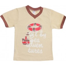 Футболка для хлопчиків 1874-55-232-013 Бежевий Футболка для хлопчиків 1874-55-232-013 Бежевий